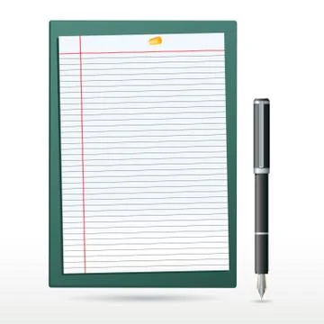 Letter pad with pen Stock Illustration