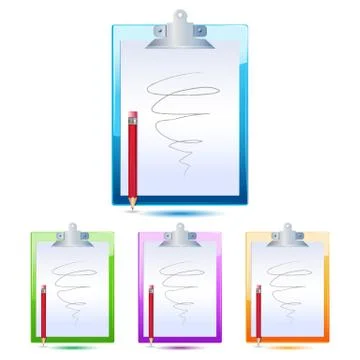 Letter pad with pencil Stock Illustration