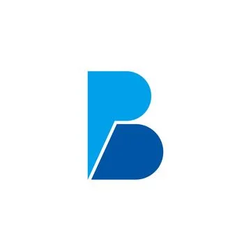 Letter pb simple geometric blue logo vector Stock-Illustration