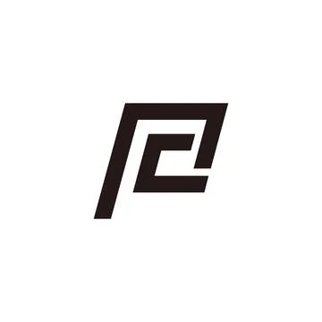 Letter pc simple squares geometric line logo vector Illustrazione stock
