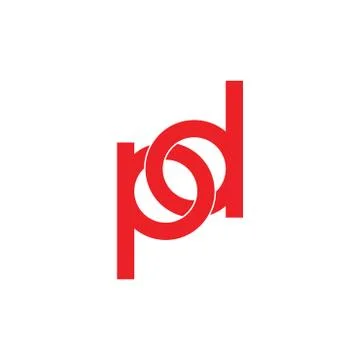 Letter pd linked simple logo vector Stock Illustration