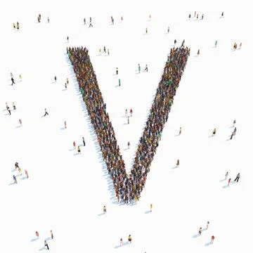 Letter with people Stock Illustration