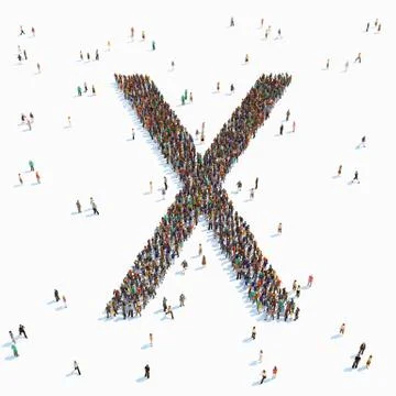 Letter with people Stock Illustration