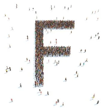 Letter with people Stock Illustration