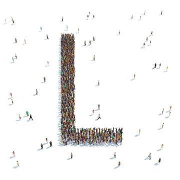 Letter with people Stock Illustration