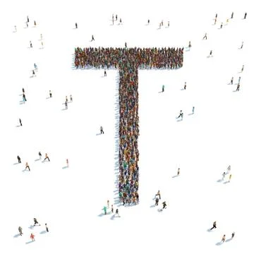 Letter with people Illustrazione stock