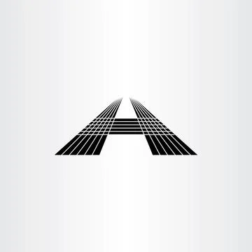 Letter a perspective black icon vector Stock-Illustration