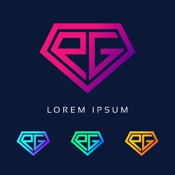 Letter PG Logo design vector Template Icon. Illustrazione stock