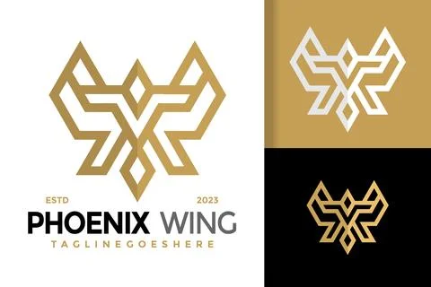 Letter A phoenix wings logo vector icon illustration Stock Illustration