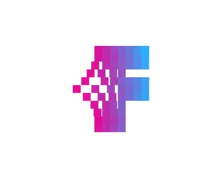 Letter Pixel Bit Icon Logo Design Element (6) Free Stock Illustration