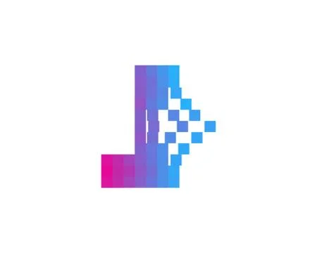 Letter Pixel Bit Icon Logo Design Element (10) Free Stock Illustration