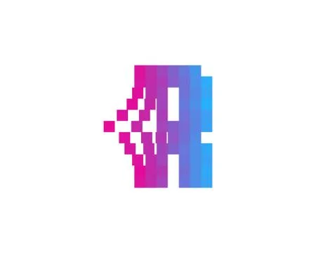 Letter Pixel Bit Icon Logo Design Element (18) Free Stock Illustration