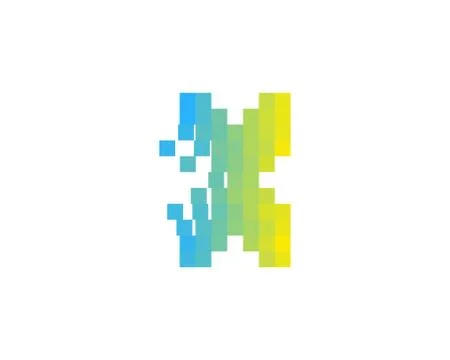 Letter Pixel Bit Icon Logo Design Element (24) Free Stock Illustration