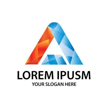 Letter A with polygonal style Stock Illustration