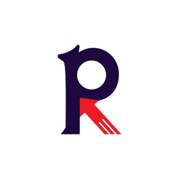 Letter pr arrow up motion logo vector Stock Illustration