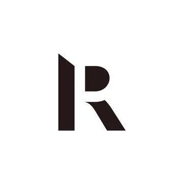 Letter pr negative space simple geometric logo vector Stock Illustration