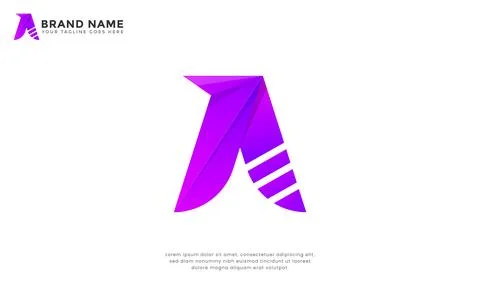 Letter A purple logo Stock Illustration