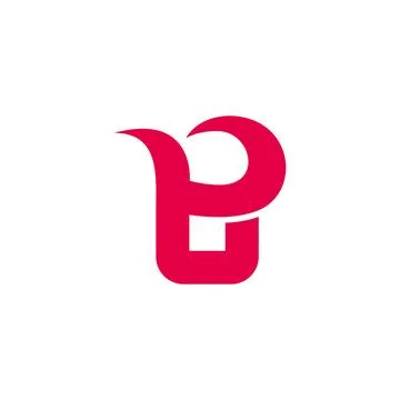 Letter py red curves shape simple geometric logo vector Stock Illustration