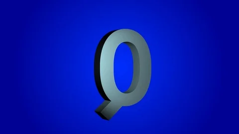 The letter Q 3-D rotating on a blue background Stock Footage 114240507