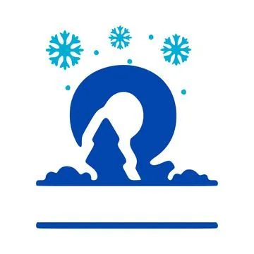 Letter q and winter composition monogram, vector logo, emblems or initial des Stock Illustration