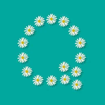 Letter Q from chamomile Stock Illustration