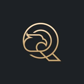 Letter Q Eagle Logo , Initial Premium Design Stock Illustration