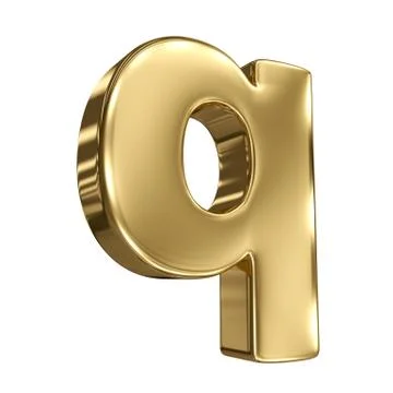 Letter q from gold solid alphabet Illustrazione stock