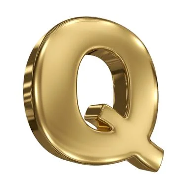Letter q from gold solid alphabet イラスト素材