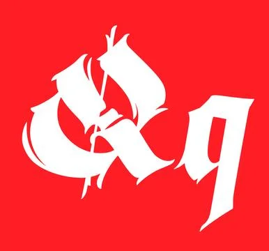 Letter Q, in the Gothic style. Vector. Alphabet. Calligraphy and lettering. M Stock Illustration