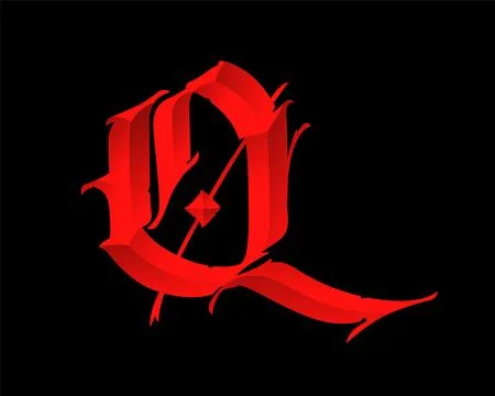 Letter Q, in the Gothic style. Vector. Alphabet. Calligraphy and lettering. M Stock Illustration