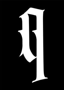 Letter q, in the Gothic style. Vector. Alphabet. The symbol is isolated on a Stock Illustration