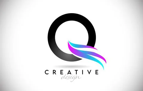 Letter Q Logo with creative gradient swooshes. Creative elegant letter Q with Stock-Illustration