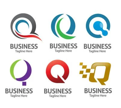 Letter Q logo set concept Illustrazione stock