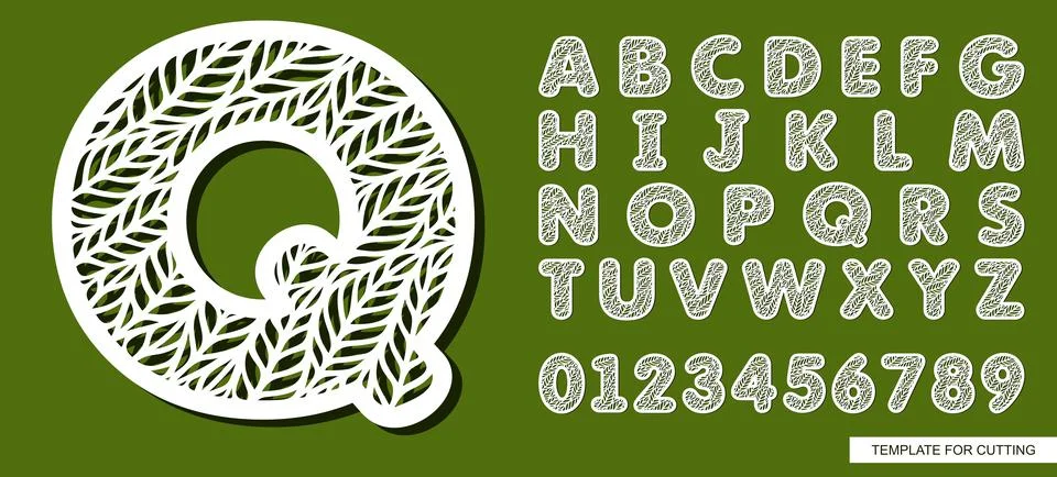 Letter Q made of leaves.  Stock Illustration