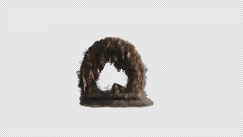 Letter Q is made from sand breaks and fall creating dust Stock Footage 289728440