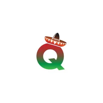 Letter Q Mexican hat concept design Stock Illustration