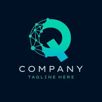 Letter Q Molecule Logo, Bio tech Connect Dots Science Technology Logo Design  Stock Illustration