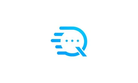 Letter Q or initial Q with bubble chat talk consulting logo design Stock Illustration