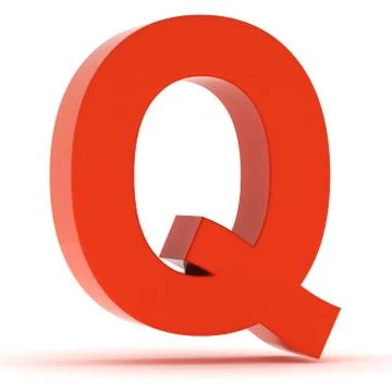 The Letter Q - Red Plastic Stock Illustration