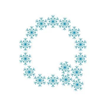 Letter Q from snowflakes Stock Illustration