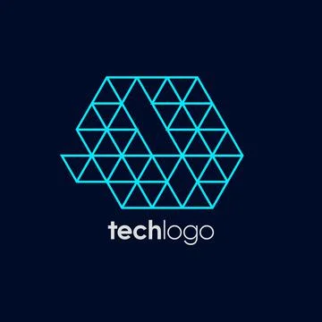 Letter Q Triangle Polygon Tech Logo Stock Illustration