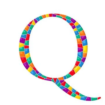 Letter Q vector mosaic 스톡 일러스트