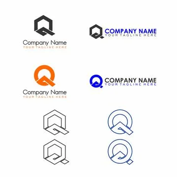 The letter Q which is made from basic shapes of circle and hexagon. Illustrazione stock