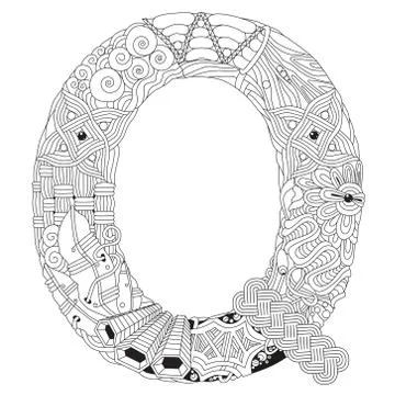 Letter Q zentangle. Vector object for decoration Stock Illustration
