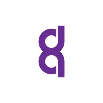 Letter qd circles connect linked geometric logo vector Stock-Illustration