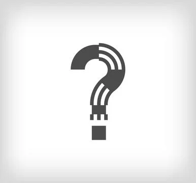 Letter question mark linear modern logo. The letter is in line strip form. Stock Illustration