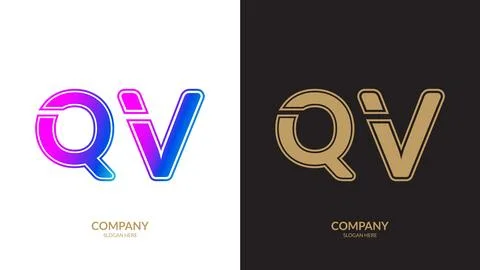 Letter QV logo design vector template. Stock Illustration