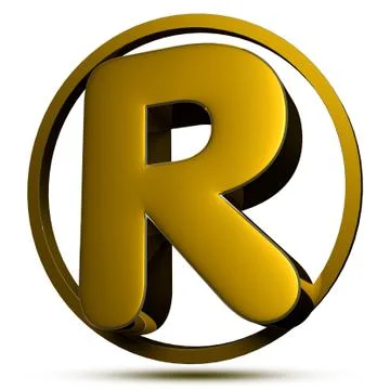 Letter R 3d .(with Clipping Path). Stock Illustration