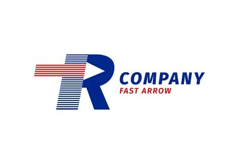 Letter R abstract arrow fast move logo Stock Illustration