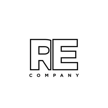 Letter R and E, RE logo design template. Minimal monogram initial based log.. 스톡 일러스트